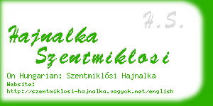 hajnalka szentmiklosi business card